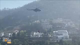 Mi-17 Helicopter Utilizes Bhimtal Lake Water to Combat Almora Forest Fire in Uttarakhand