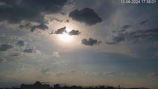 Timelapse Mexico City CDMX - Atardecer lento con algunas nubes que por momentos tapan al Sol