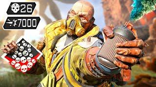 CAUSTIC 26 KILLS & 7000 DAMAGE - INTENSE ENDING (Apex Legends Gameplay)