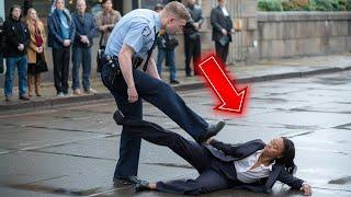 Racist Cop kicks powerful black woman LAWYER, in seconds shocking karma happens...