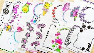 20 Beautiful Project Border Designs / Front page for Assignment &Notebook /Art Amateur