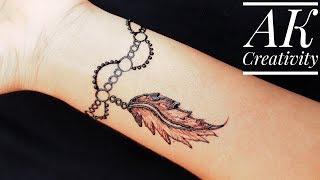 Beautiful bracelet mehndi design|| Easy and trendy mehndi design|| DIY Henna