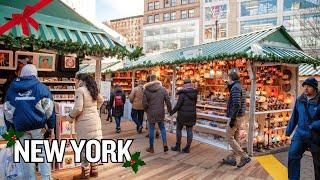 [4K] New York City Holiday Market  Union Square  Christmas in NYC!