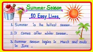 10 lines on summer season in english| summer season 10 lines in english |Essay on summer season