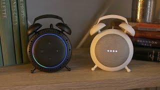 Retro Alarm Clock for Echo Dot 3 & Google Home Mini