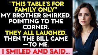 “This Table’s for Family Only,” My Brother Smirked, Pointing to the Corner — So I Stood Up and ...