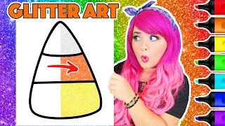 Coloring Candy Corn Glitter Surprise Art Halloween Coloring Page | Ohuhu Art Markers & Glitter