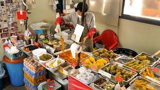 Amazing Korean popular snack Tteokbokki, tempura master - korean street food