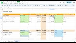 Vergo Construction Timeline Template in Google Sheets