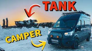 Drove my VAN through a NATO exercise!!! Arctic VANLIFE