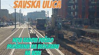 Beograd Savska ulica nastavljeni radovi proširenja 3 trake,plac Bw rad na vodo mreži i priključku