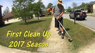 Cutting Grass - Spring Clean Up with Basic Lawn Mowing Equipment