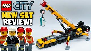 Yellow Mobile Construction Crane Review! NEW Lego City Set 60409