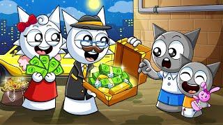 GRAY Adopted by a RICH SPRUNKI FAMILY | Incredibox Sprunki Animation