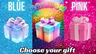 Choose your gift  || 3 gift box challenge || 2 good and 1 bad #pinkvsblue #chooseyourgift