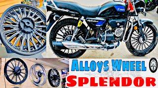 Installing ()Custom Alloy wheels splendor Xtech ||  SPLENDOR RIDER