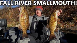 How to catch GIANT Smallmouth bass in rivers during the Fall! (2 FISH ON ONE CAST!)