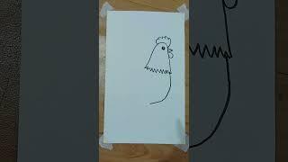 hen drawing very easy | How to draw hen | Easy Drawing | hen line drawing