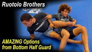 AMAZING Attack Options from Bottom Half guard - Ruotolo Brothers