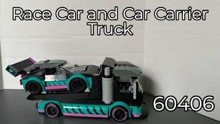 [4K] 60406 Race Car and Car Carrier Truck