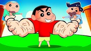 Shinchan Vs His Friends In Big Arm Battle  | Roblox Big Arm Simulator | Funny Game 