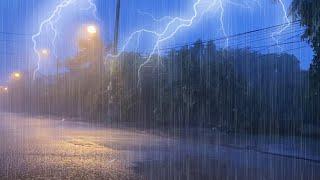 Sleep Instantly in 3 Minutes with Heavy Rain, Lightning, Strong Wind & Rumble Thunderstorm at Night