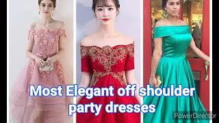 20+Most Elegant off shoulder party dresses