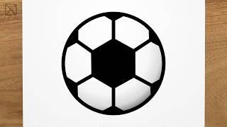 How to draw SOCCER BALL step by step, EASY