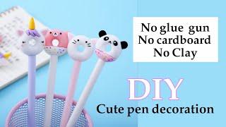 pen decoration ideas without glue gun | diy pen decoration ideas | diy donut pen decoration