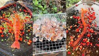 Outdoor Slate Spicy Grilled Ice Cubes!| Chinese Mountain Forest Life and Food #MooTikTok#FYP