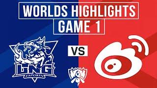 LNG vs WBG Highlights Game 1 | Worlds 2024 Quarterfinals | LNG Esports vs Weibo Gaming