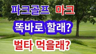 파크골프 마크의 사용 용도, 마크 하는 방법, 벌타규칙.마크 똑바로 하기..パークゴルフ