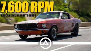 Garage Built '67 Fastback Mustang NASCAR Style Exhaust HIGH REVS