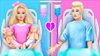 Barbie and Ken in the Hospital / 30 Hacks and Crafts for Dolls