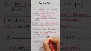 Anybody| Somebody| Nobody - English Rules ‍️