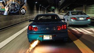 BIG TURBO 925HP Nissan Skyline GT-R R34 V-Spec-Assetto Corsa | Moza R9