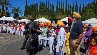 K9 demonstration at #fremontgurdwara by Fremont PD on Sikh Children Day 2024 Officer Jaskirat Singh