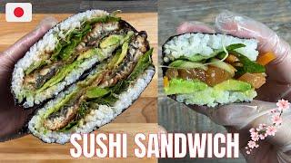 Japanese sushi sandwich (Onigriazu) and mini sandwich- 5 minutes recipe for lunch or diner