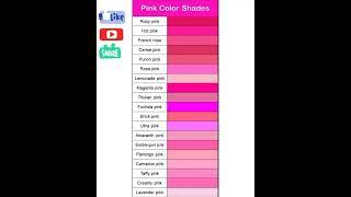 Pink color shades