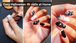 Halloween nails  at Home || Easy Halloween nailart for beginners ||  Naildesigns for Halloween