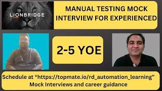 Manual Testing Interview Questions and Answers| Manual Testing Mock Interview for Experienced