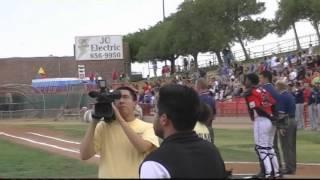 Loren Ramirez singing the National Anthem at the Diablo's Stadium !!