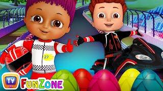 Learn Colors and Shapes with Race Bikes and Surprise Eggs Bike Toys (SINGLE) - ChuChu TV Funzone