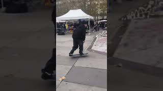 Trigger Skateboard rider Pharell Preau in Place de la République, Paris France