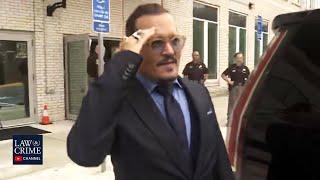 Johnny Depp Shakes Hands with Everyone While Leaving Court