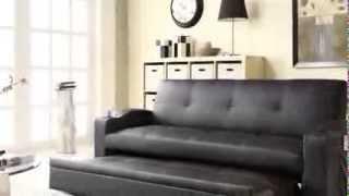 Homelegance 4803BLK Convertible Adjustable Sofa Bed Black Bi cast Vinyl 782359153582 4803BLK