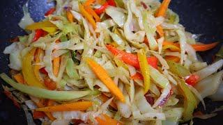 THE MOST DELICIOUS JAMAICAN STEAMED CABBAGE | FRIED CABBAGE | STIR FRY CABBAGE RECIPE