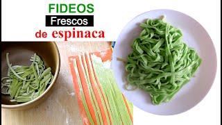 Pasta Fresca Casera Sin Maquina | Fideos de Espinaca Receta MUY Fácil