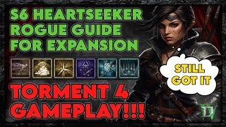 NEW!!! Rogue Heartseeker build guide for Diablo 4 Season 6 Vessel of Hatred. A top rogue build!