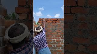 Brickwall joint filling  #shorts #brickwall #brickwork #construction #amazingshorts #skills